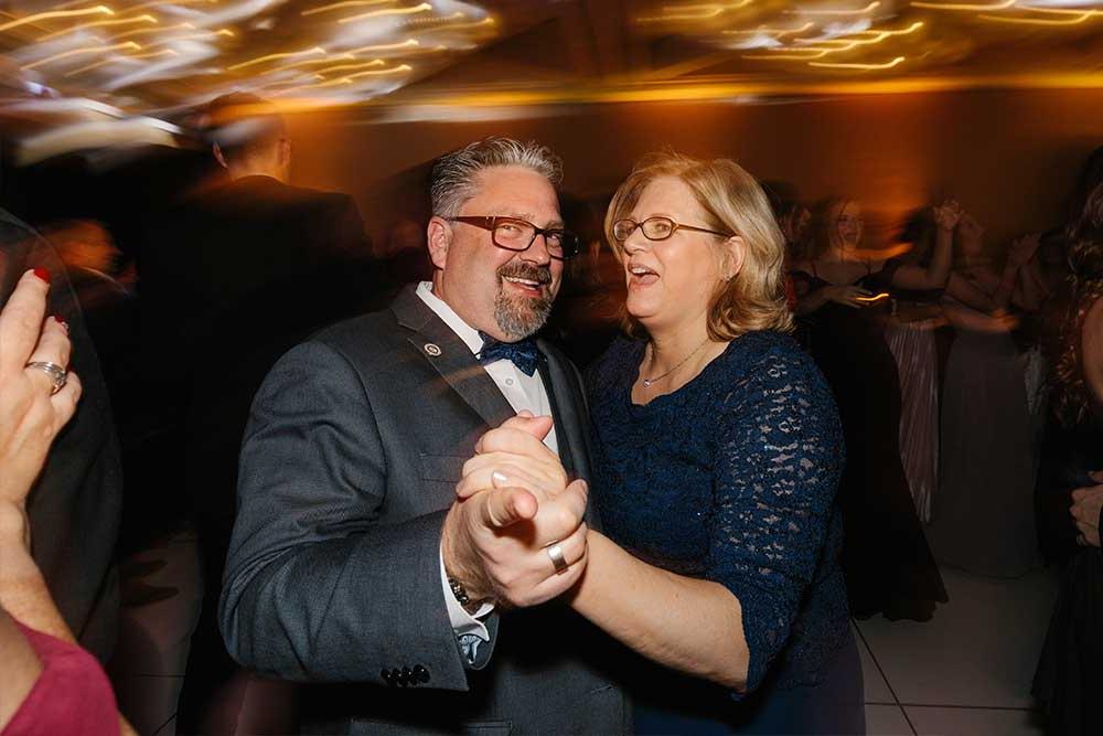 President Thomas dancing with his wife